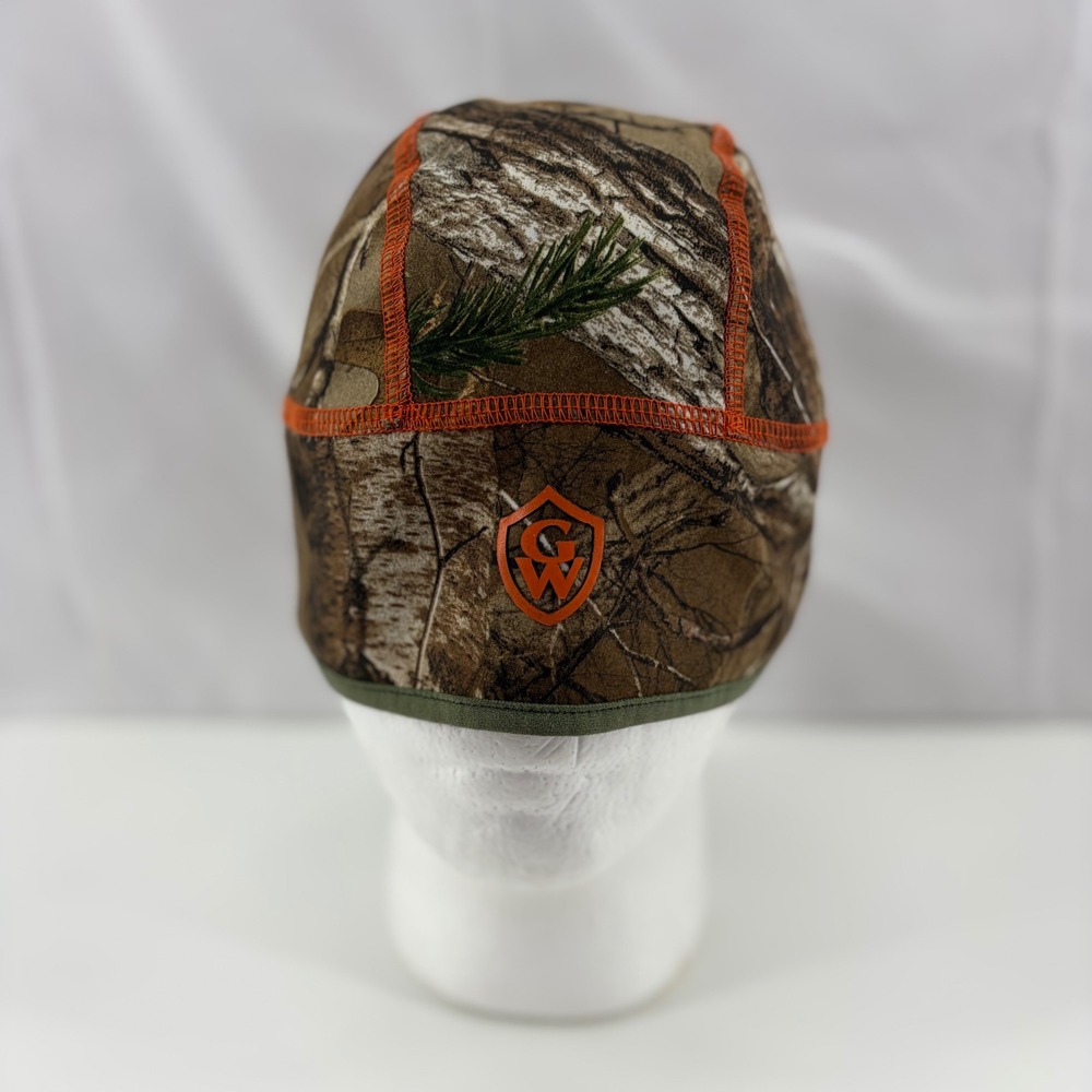 Gander Mountain Mens Realtree Xtra Camo Fleece Beanie Skull Cap Orange Stitching